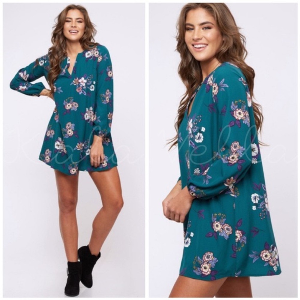 Green floral dress